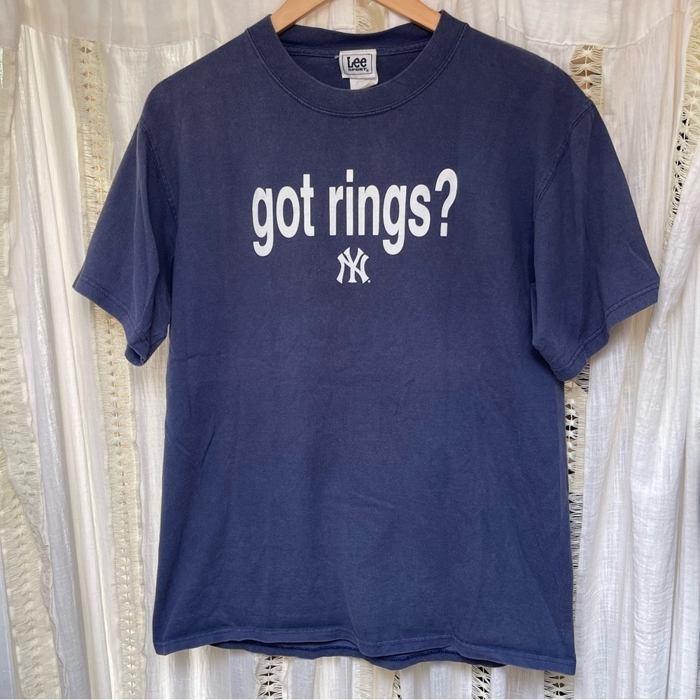 Vintage Lee New York Yankees MLB Baseball Got Rings World Series Tee M - Picture 2 of 8